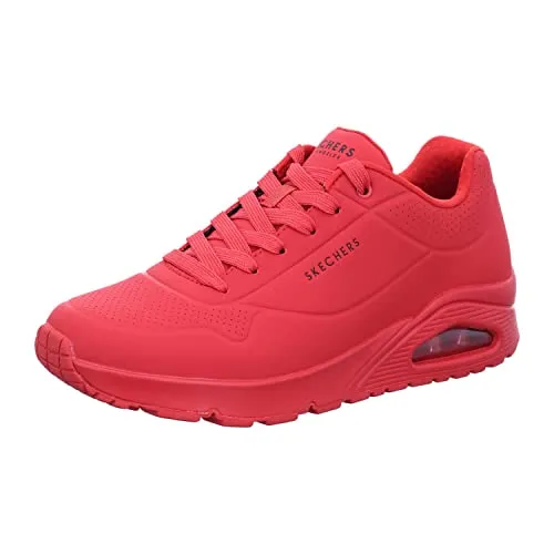 Skechers Herren Uno Stand On Air Sneakers - Rote Durabuck Mesh, Größe 46 EU - Herren-Sneaker mit innovativer Air-Cooled Memory Foam-Technologie für ultimativen Komfort den ganzen Tag über.