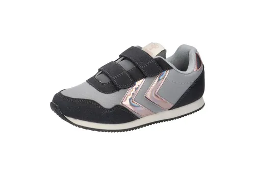 hummel Kinder Sneaker REFLEX DOUBLE MULTI JR - Bequeme Begleiter für kleine Entdecker - Sneaker mit dämpfender EVA-Zwischensohle und rutschfester TPR-Laufsohle, ideal für selbstständiges Anziehen dank praktischer Klettverschlüsse. Vintage-Design für sportliche Looks.
