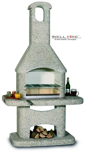 Wellfire Gartengrillkamin NOVA Braun 205 x 110 x 73 cm