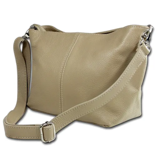 Toscanto Schultertasche – Elegante Umhängetasche aus Leder in taupe beige - Schultertaschen aus hochwertigem italienischem Leder, handgefertigt und stilvoll. Perfekt für Damen, die Wert auf Qualität und Design legen.