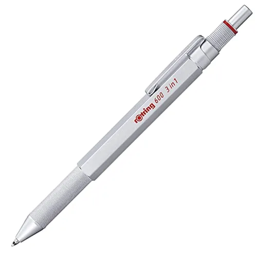 rotring 600 3-in-1-Schreibgerät - Kugelschreiber und Druckbleistift mit 2 feinen Spitzen, präzise Führung und rutschfester Griff für ermüdungsfreies Schreiben