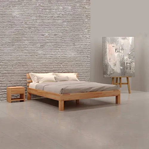 Krok Wood Massivholzbett Julia 120x200 cm - Modernes Massivholzbett aus geölter Buche, stabil und knarrfrei. Ideal für Schlafzimmer, Jugendzimmer oder Gästezimmer. Kostenlose Lieferung bis zur Bordsteinkante!