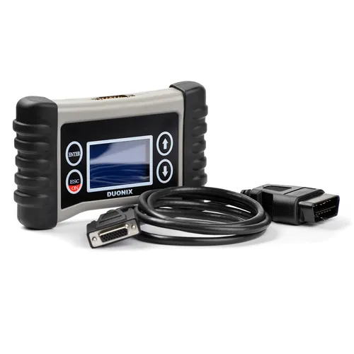 Duonix OBD 2 Diagnosegerät für Fiat & Alfa Romeo - OBD-Scanner für Fiat, Alfa Romeo und Lancia (Baujahr 1996-2010) mit beleuchtetem Grafik-Display und ergonomischem Design für einfache Handhabung.