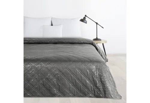 Design91 Tagesdecke Edler Bettüberwurf mit Silberglanz - Luxus-Patchwork Tagesdecke aus Velours, verleiht Ihrem Schlafzimmer mit schimmerndem Smaragdgrün und edler Steppung einen glamourösen Look.