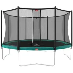 BERG Trampolin Favorit Regular 380 cm mit Sicherheitsnetz Comfort - Das BERG Favorit Regular 380 Green bietet eine großzügige Sprungfläche für sicheren Spaß im Garten. Mit robustem Rahmen und wetterfestem Sprungtuch ist es ideal für die ganze Familie – einfach aufstellen und loslegen!