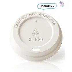 Deckel Weiß 1.000 Stk für Kaffeebecher 0,25 l - 0,40 l, Durchmesser 90 mm - Praktische weiße Deckel für Kaffeebecher (0,25 l, 0,30 l, 0,40 l) im 1.000er Pack. Ideal für Gastronomie und Veranstaltungen, sorgen sie für eine sichere Handhabung von Heißgetränken.