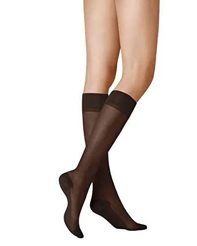 KUNERT Damen Kniestrümpfe Cotton Sole 20 hautsympatisch 20 DEN Black 0500 35/38