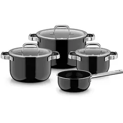 WMF Fusiontec Mineral Pro Topf-Set, 4-teilig - Hochwertiges 4-teiliges Kochtopfset aus kratzfestem Fusiontec Material, ideal für alle Herdarten, inklusive Induktion. Made in Germany, für gleichmäßiges Garen und volle Aromen.