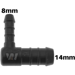 WamSter® L 90° Schlauchverbinder Pipe Connector reduziert 14mm 8mm Durchmesser