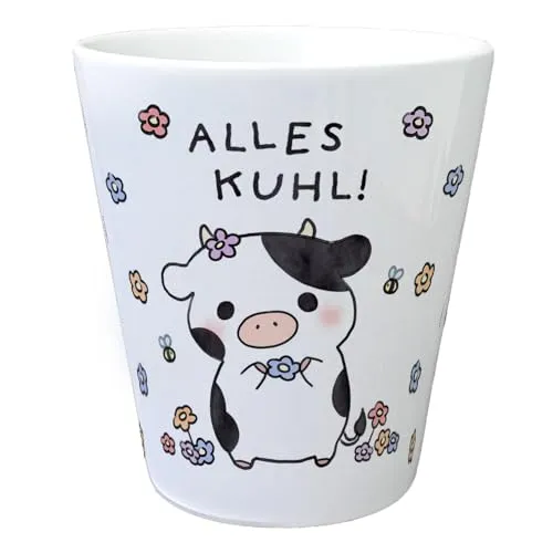 Kuh Blumentopf mit Spruch Alles Kuhl Kawaii Kuh Blumentopf Bauernhoftiere Deko Dorfkind Blumen Fahrrad Charme