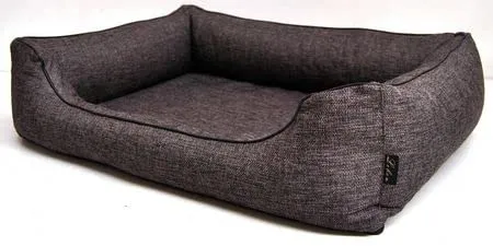 Lebon Hundebett Lino - Grau - 100x75cm - Hundebett für gemütliche Ruheplätze, elegant mit hochwertigem Webstoff, maschinenwaschbar und formbeständig - ideal für stilbewusste Hundebesitzer.