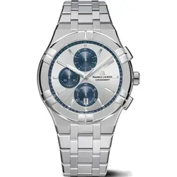 Maurice Lacroix Aikon Quartz Chronograph AI1118-SS002-230-1 - Eleganter Zeitmesser in Silber und Blau - Chronographen mit einem stilvollen silber-blauen Zifferblatt und hochwertigem Edelstahlarmband für einen modernen Look.