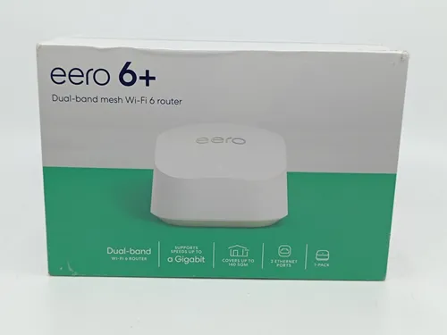 eero 6+ Dual-Band Wi-Fi 6 Mesh Router - Leistungsstarker Dual-Band Router für blitzschnelles Internet, ideal für nahtloses Streaming und Gaming in jedem Raum.