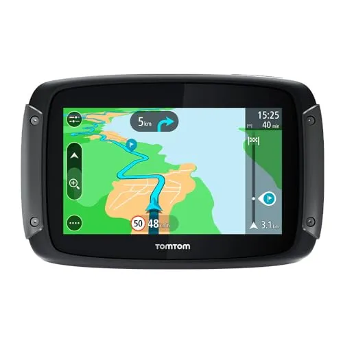 TomTom Rider 50 - Motorrad-Navigationsgerät mit 4,3 Zoll Display, Wi-Fi-Updates und 23 Länderkarten, ideal für kurvige Strecken und Wetterfestigkeit IPX7