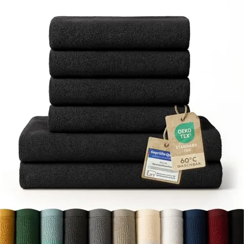 Blumtal Handtuch Set Premium 6-TLG. - 100% Baumwolle, Oeko-TEX Zertifiziert - Handtuch-Set aus 100% Baumwolle, extra weich und formstabil. Ideal für jedes Badezimmer, mit praktischer Aufhängeschlaufe und in vielen Farben erhältlich.