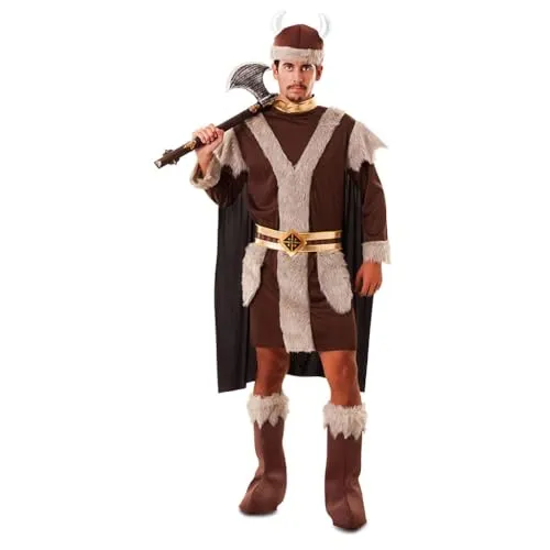EUROCARNAVALES, SA Wikinger Sven Kostüm für Herren XL - Kostüm-Outfits für Erwachsene, aus hochwertigem Flanell, Lycra und Plüsch für ein authentisches Wikinger-Erlebnis.