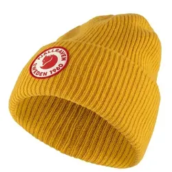 Fjällräven Unisex 1960 Logo Hut, Mustard Yellow, One Size - Mützen & Beanies, weiche und warme Strickmütze aus Lammwolle mit gesticktem Fjällräven Emblem – ideal für kalte Tage und stylische Akzente.