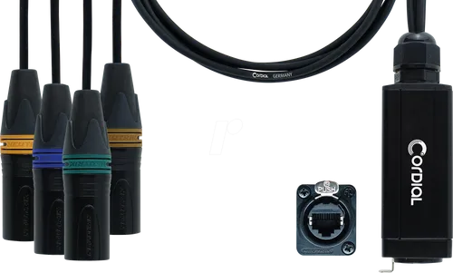 Cordial CDX 0 7 MN 3 QUAD DMX - Kabel & Verbindungen für DMX-Signale, überbrückt Strecken bis zu 150m mit Zugentlastung und Knickschutz für optimale Signalübertragung.
