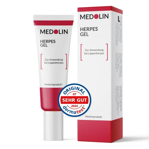 Medolin® Herpesgel - Pflegegel für Lippenherpes - Praktisches Pflegegel zur Unterstützung bei Lippenherpes, hergestellt in Deutschland und ideal für die gezielte Anwendung.