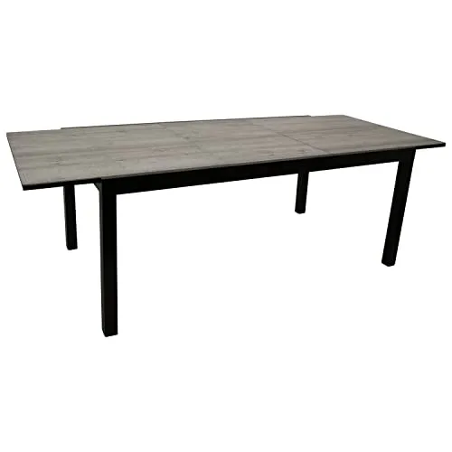 DEGAMO Ausziehtisch FARO 200/300x110cm - Eleganter Gartentisch - Gartentische, exklusiver Ausziehtisch FARO aus pulverbeschichtetem Aluminium und Sicherheitsglas in Keramikoptik, ausziehbar bis 300cm für gesellige Runden.