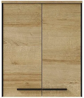Saphir Hängeschrank Quickset 395 - Bad-Hängeschrank 60,4 cm breit mit 2 Türen und 2 variablen Einlegeböden, inklusive Türdämpfer für sanftes Schließen und in modernem Riviera Eiche Design.