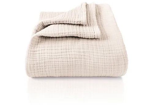 Laynenburg Premium Musselin Tagesdecke – 100% Baumwolle, extraweich - Tagesdecken aus 100% Baumwolle, ideal als Sommerdecke oder Bett-Überwurf, in stilvollem Beige für ein gemütliches Ambiente.