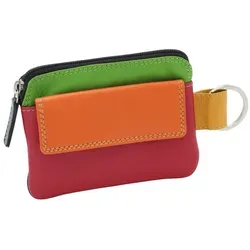 Damen und Herren mehrfarbige Schlüsseltasche mit Kleingeldfach LEAS in Echt-Leder, bunt - LEAS Multicolore-Serie