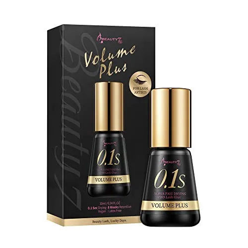 Beauty7 Dauerhafter Wimpernkleber Professional Eyelash Extension Glue für Wimpernverlängerung Permanent Lashes Glue Schwarzer wimpernkleber für einzelne wimpern Adhesive 10ml Trocknungszeit: 0.1s