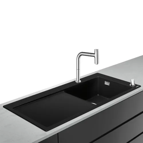hansgrohe Einbauspüle 450 Select mit Küchenarmatur C51-F450-08 | Chrom - Sanitäranlagen & Zubehör – Hochwertige Einbauspüle mit komfortabler Select-Funktion zur einfachen Wassersteuerung und robustem SilicaTec für hygienische Küchenarbeit.