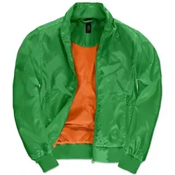 B&C JW964 Damen Jacket Trooper | Wasserabweisend - Real Green/Neon Orange - Größe S - Stylische Damen Blouson-Jacke aus 100% Polyester, wasserabweisend und winddicht. Ergonomische Kapuze und atmungsaktives Mesh-Futter sorgen für hohen Tragekomfort. Ideal für wechselhaftes Wetter und modische Akzente.