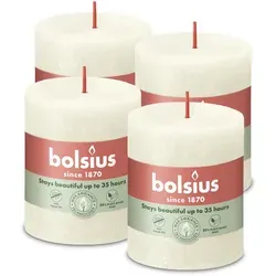 Rustik Stumpenkerzen 80/68 mm - weiche Perle (4 Stück)