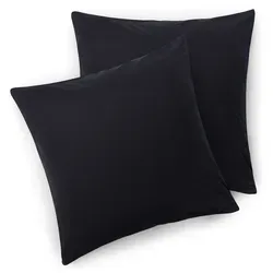 Blumtal Kissenbezug, Schwarz, Textil, Quadratisch, 50x50 cm, Oeko-Tex® Standard 100, Wohntextilien, Bezüge, Kissenbezüge