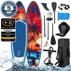 SUP Board aufblasbar TROPIC 320 Sunset – Stabilität und Komfort - Erleben Sie maximale Stabilität und Kontrolle mit dem TROPIC 320 Sunset SUP Board. Ideal für Anfänger und Fortgeschrittene, ausgestattet mit rutschfester Standfläche und komfortablem Kajaksitz für vielseitige Wassersportabenteuer.