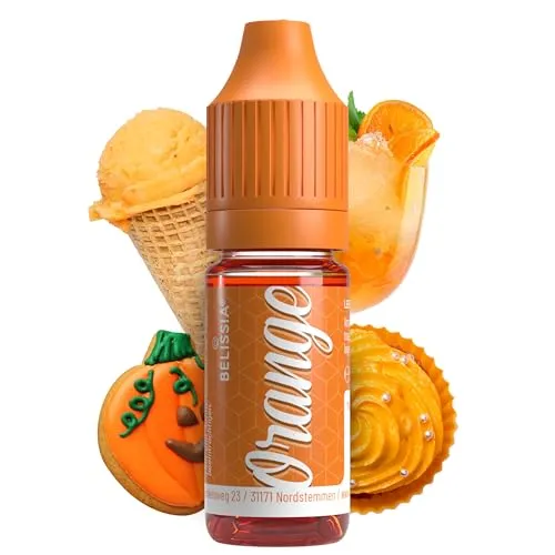 Belissia Lebensmittelfarbe Orange - 10ml flüssig & hochkonzentriert - Lebensmittelechte Speisefarbe zum Backen, Kochen, Fondant & DIY - vegan, stark färbend, geschmacksneutral