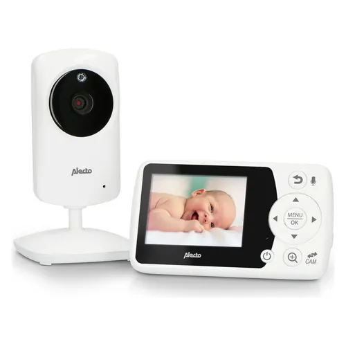 Alecto DVM-64 Funk Kamera Babyphone - Babyphones mit 100% störungsfreier Verbindung, schwenkbarer Kamera und Nachtsicht für optimale Überwachung Ihres Babys, ideal für Eltern, die Sicherheit schätzen.