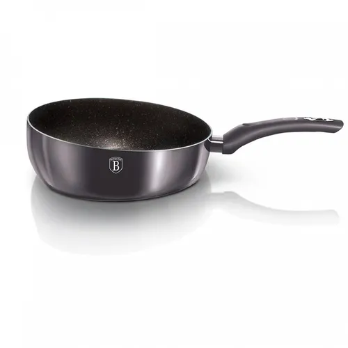 Berlinger Haus tiefe Bratpfanne 26 cm Chef Flip Carbon Pro BH6906 - Universalpfanne mit dreifacher Granitbeschichtung für fettfreies Kochen, TURBO INDUCTION-System für 35% Energieeinsparung und geeignet für alle Herdarten, inklusive Induktion.
