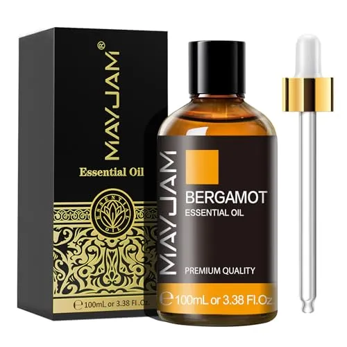 MAYJAM Bergamotte Ätherisches Öl 100ML, Bergamotteöl für Diffusor, Luftbefeuchter, DIY, Home，Wardrobes