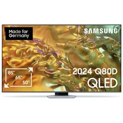Samsung QLED 4K Q80D 50 Zoll Fernseher - Smart TV mit Neural Quantum 4K AI Gen2 Prozessor für KI-gestützte Bild- und Tonverbesserung, ideal für scharfe 4K-Bewegungsdarstellung und Gaming.
