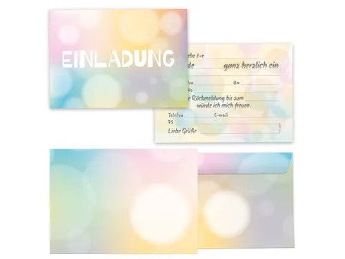 LIMONIA Einladungskarten zum Geburtstag Einladungen mit Umschlägen Karten Pastell Erwachsene, Einladungskarten mit Umschlägen zum Geburtstag Pastell