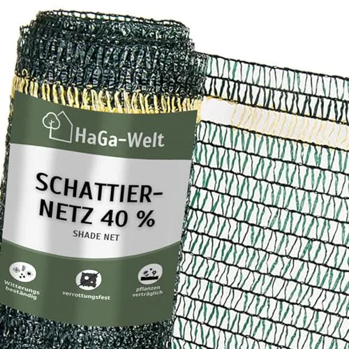 HaGa® Schattiernetz 40% - Sonnenschutz für Gewächshäuser und Pflanzen, 3 m, grün - Effektiver Sonnenschutz für Garten und Gewächshaus. Das HaGa® Schattiernetz aus robustem Polypropylen bietet optimalen Schutz vor starker Sonneneinstrahlung und ist vielseitig einsetzbar.