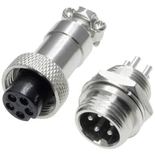 Pollin 453544 Rundsteckverbinder Buchse, Einbau, Stecker Gesamtpolzahl: 5 1 Set
