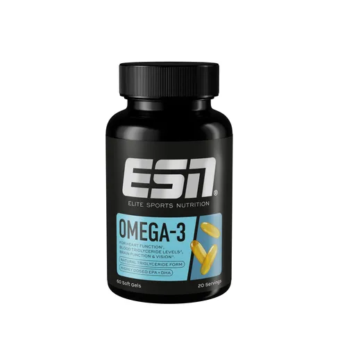 ESN Omega-3 Caps, hochdosiert, 60 Kapseln – Fischöl mit 400mg EPA & 300mg DHA - Hochdosierte Omega-3 Kapseln mit 400mg EPA und 300mg DHA zur Unterstützung einer ausgewogenen Ernährung. Ideal für die tägliche Einnahme, Made in Germany.