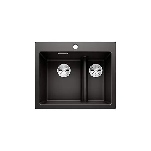 BLANCO PLEON 6 Split | Granitspüle aus SILGRANIT schwarz - Sanitäranlagen & Zubehör, mit einzigartiger Split-Funktion für flexibles Arbeiten und viel Platz für sperrige Töpfe – ideal für Familien und Hobbyköche.