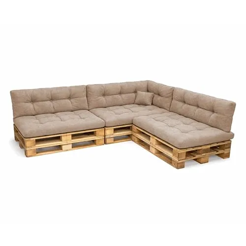 POKAR Palettenkissen 8er Set: Bequeme Palettenauflagen für stilvolle Möbel - Auflagen & Polster für Sofas – 8-teiliges Set mit robusten Kissen für Europaletten, ideal für Garten und Wohnzimmer, sorgt für Komfort und Stil.