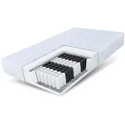 Taschenfederkernmatratze METISMAX H3 90x200 cm – Komfort für erholsamen Schlaf - Hochwertige 7-Zonen Taschenfederkernmatratze mit waschbarem Bezug, ideal für Allergiker. Bietet ausgezeichnete Ventilation und ist für verschiedene Schlafpositionen geeignet.