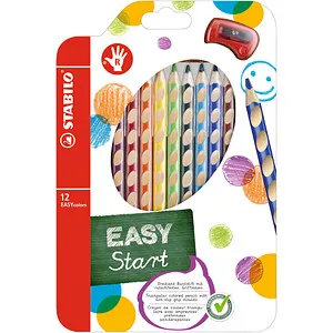 STABILO EASYcolors R Buntstifte - 12 farbsortierte Stifte mit bruchsicheren Minen, ergonomisch dreikantiger Schaft für entspanntes Malen