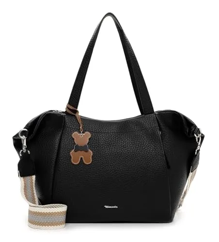 Tamaris Shopper TAS Katrina in Schwarz für Damen - Stylischer Damen-Shopper aus hochwertigem Material mit praktischem Reißverschluss, ideal für den Alltag. Verstellbarer Umhängeriemen und mehrere Innenfächer sorgen für Ordnung und Komfort.