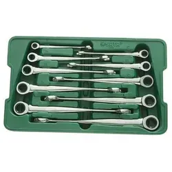 SATA Ratschen Doppelringschlüssel Satz XL X-Beam, 10-tlg. - Hochwertiger 10-tlg. Ratschen Doppelringschlüssel Satz mit X-Beam-Design für effizientes Arbeiten. Ideal für Mechaniker und anspruchsvolle Anwendungen. Langlebig und praktisch für enge Stellen.
