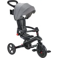 GLOBBER Explorer Trike Foldable 4in1 schwarz-grau - Dreirad, Laufrad und Kinderwagen in einem – mit abnehmbarem UV-Sonnenschutzdach, höhenverstellbarem Sitz und sicherem 5-Punkt-Gurt für Komfort und Sicherheit.