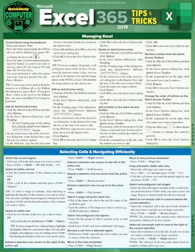 Microsoft Excel 365 Tips & Tricks - 2019: A Quickstudy Laminated Software Reference Guide